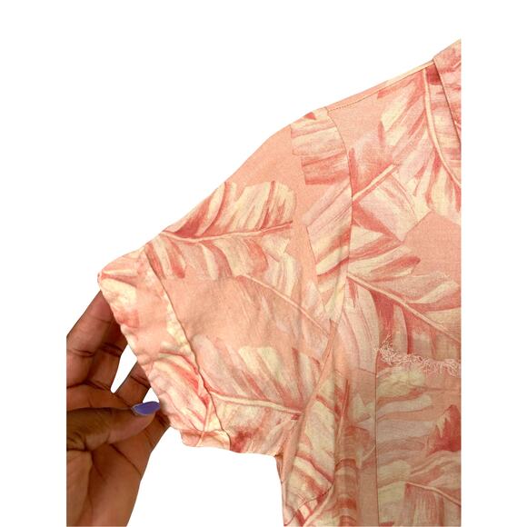 Show Me Your Mumu Bexley Tropical Resort Linen Blend Romper Missing Belt Small - Picture 7 of 12